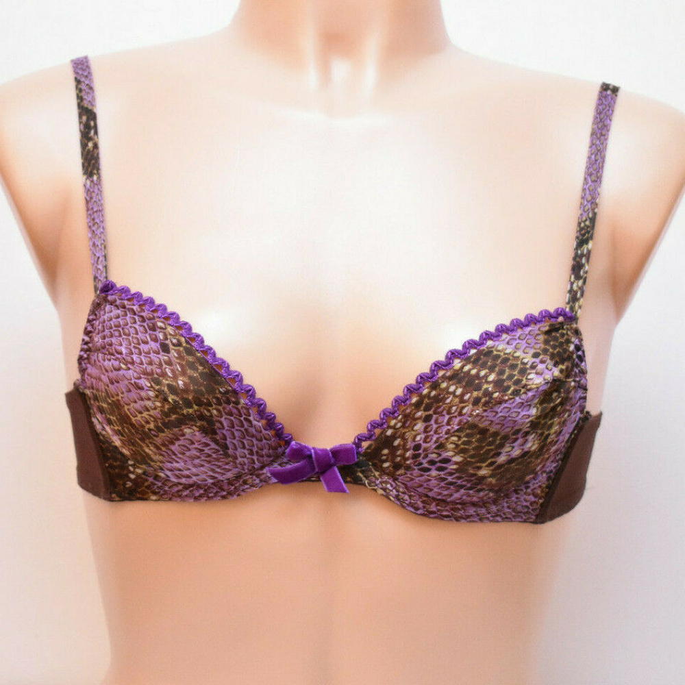 Agent Provocateur Purple Snakeskin & Lace Bra 32A